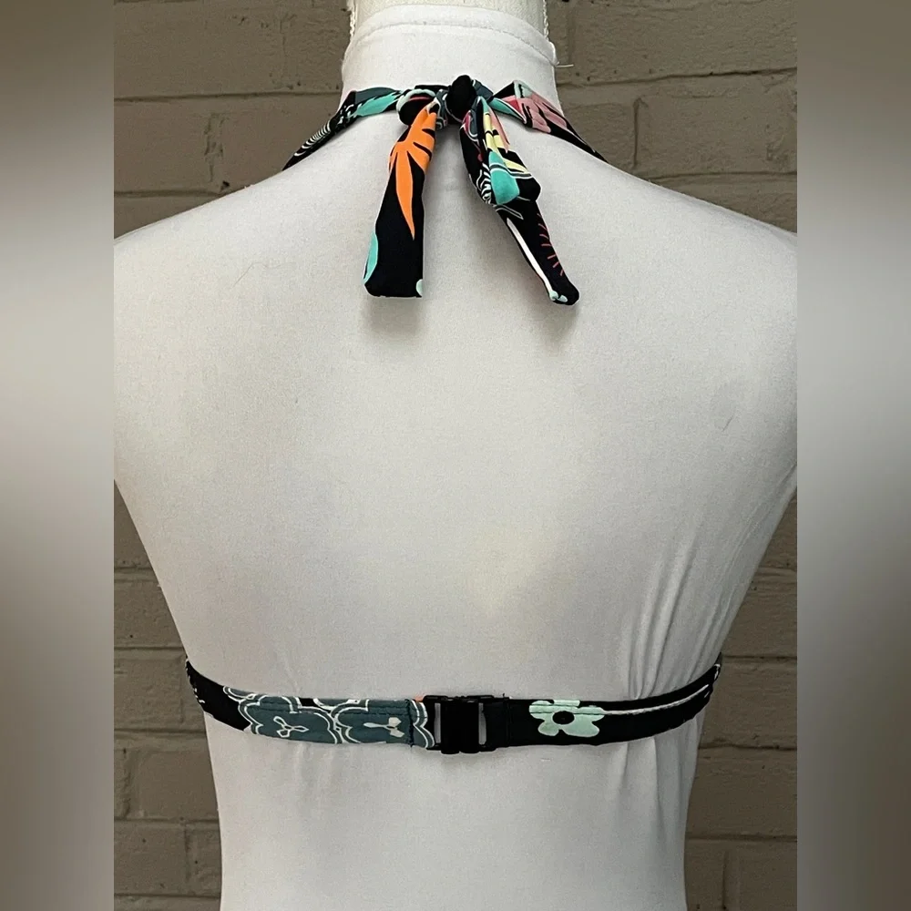 Calvin Klein  modern floral print black bikini S